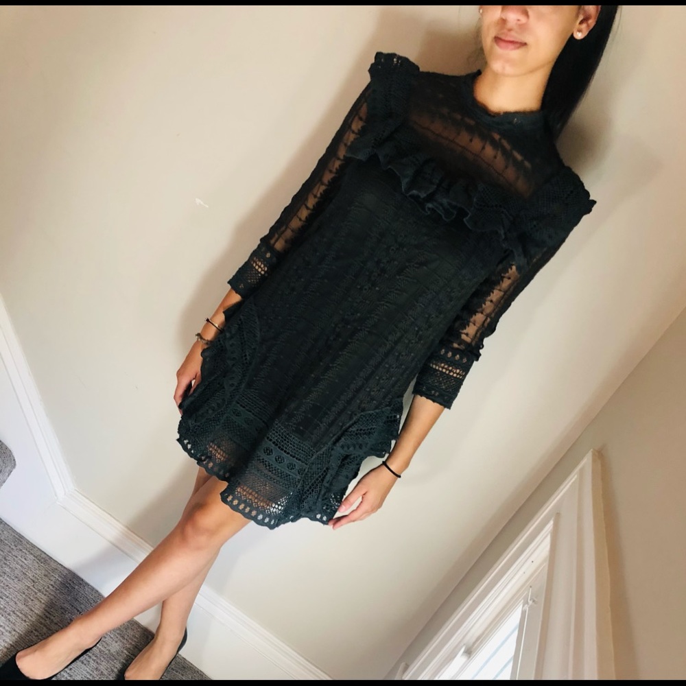 Lace charcoal dress from free people